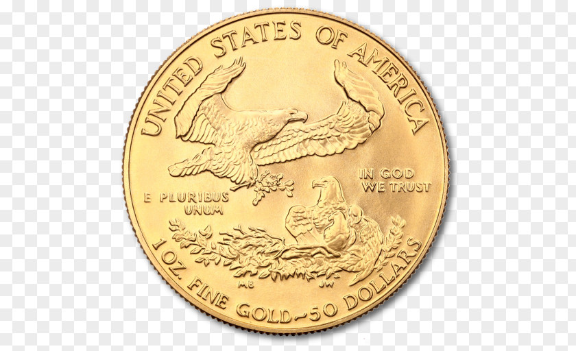 Gold American Eagle Quarter Coin PNG