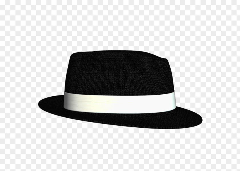 Broad-brimmed White Hat Rim Black Gang Fedora Gangster PNG