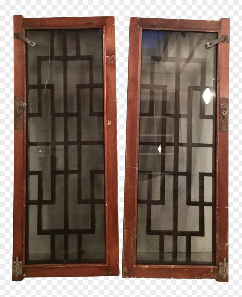 Chinese Window Shutter Door House Stained Glass PNG