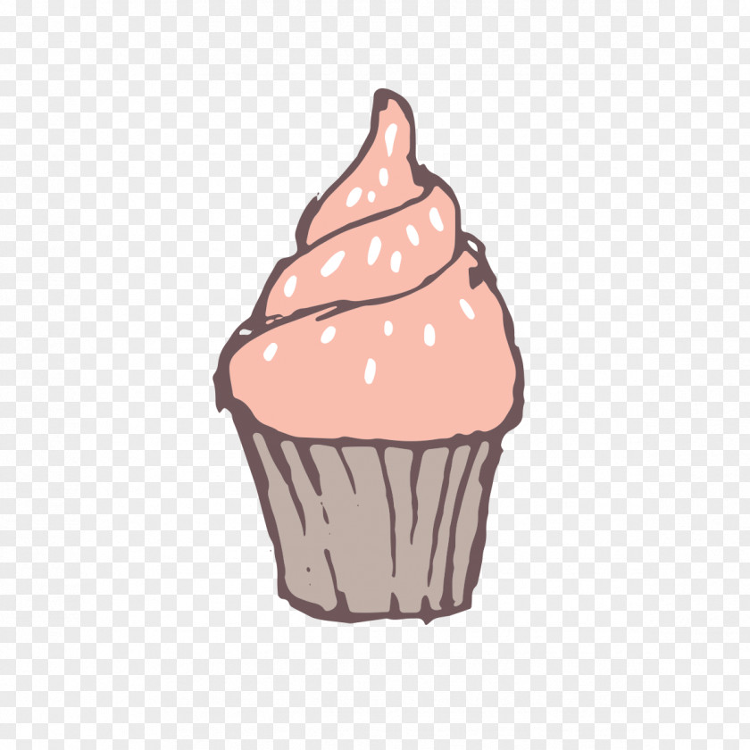 Creative Hand-painted Cones Ice Cream Cupcake Illustration PNG