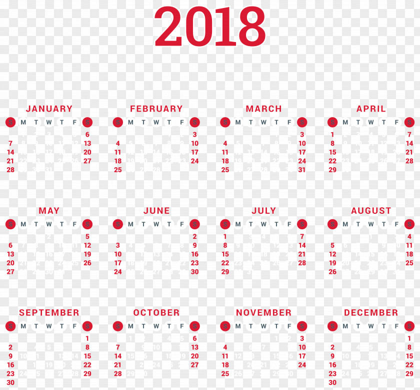 Transparent 2018 Calendar Clip Art Santa Claus PNG