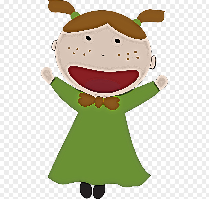 Cartoon Green Happy Smile Plant PNG