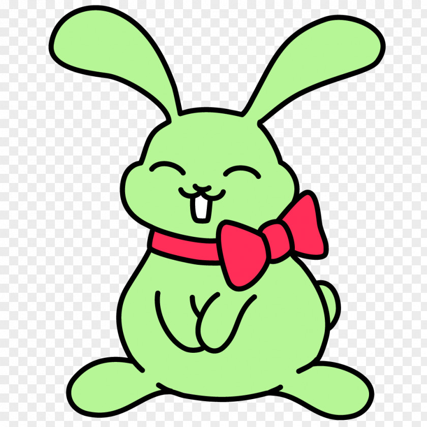 A Rabbit With Bow Easter Bunny Domestic Clip Art PNG
