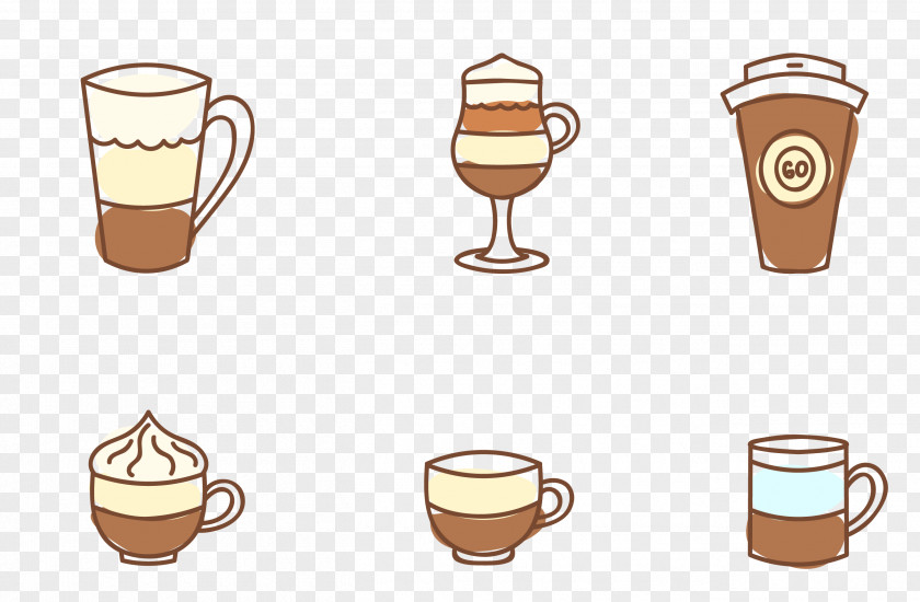 Drinks Cup Painted Icon Coffee Espresso Latte Caffxe8 Americano PNG