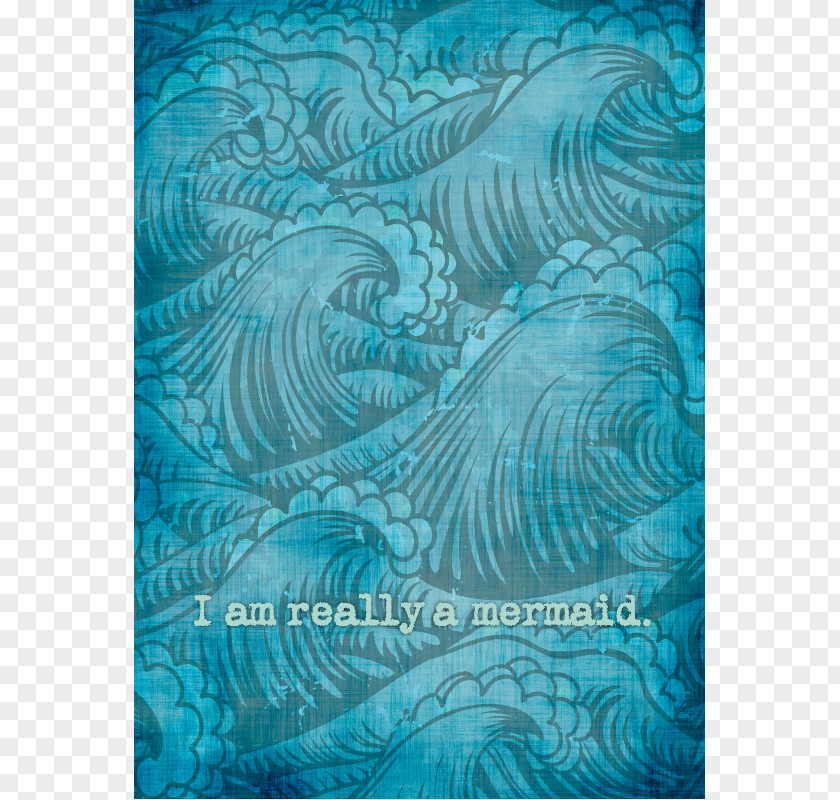 Water Color Mermaid Turquoise Organism Pattern PNG