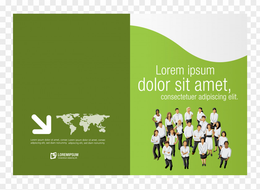 Green Cover People Cheering Brochure Poster Flyer PNG