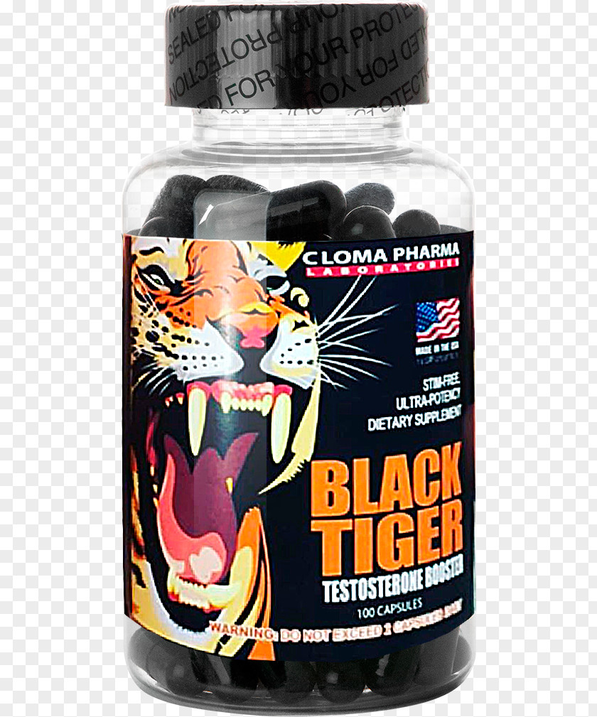 Tiger Black Testosterone Dietary Supplement Bodybuilding PNG