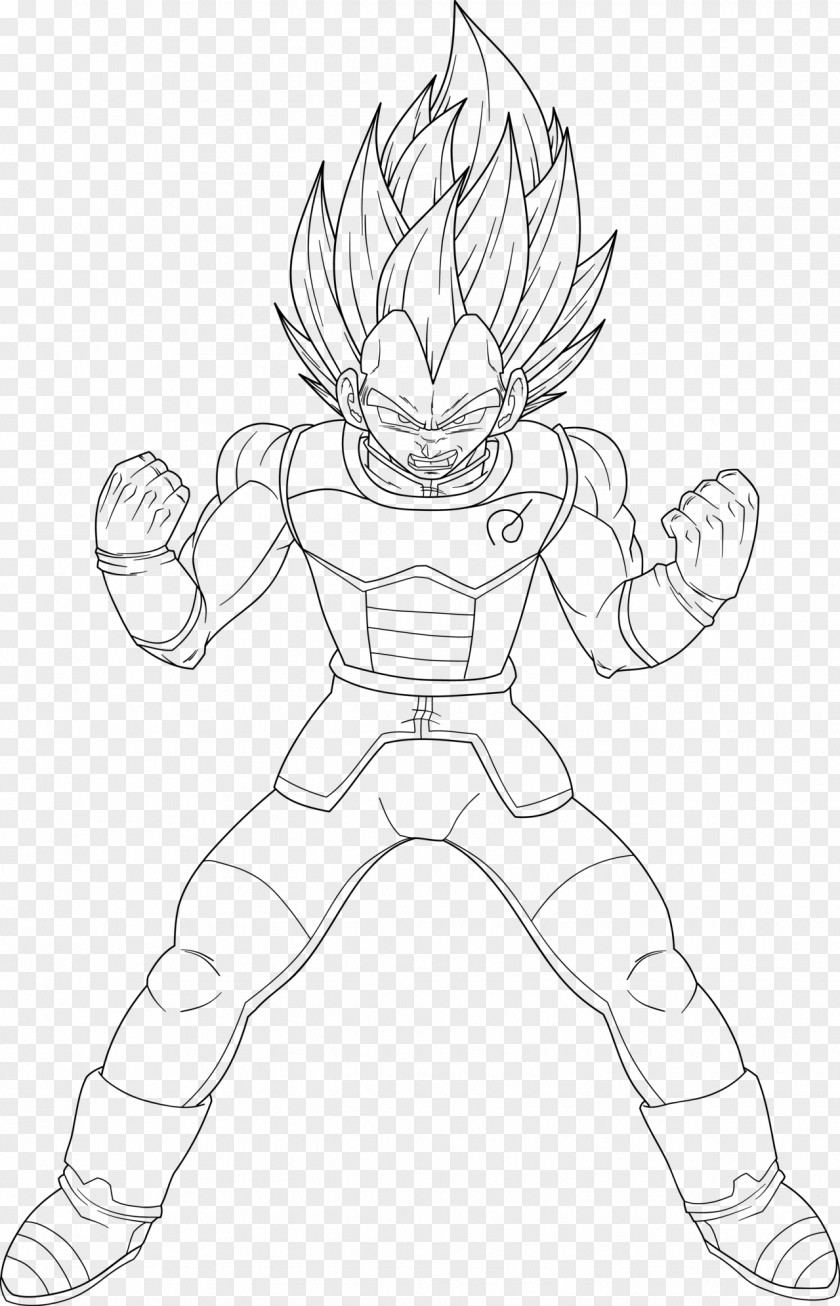 Goku Vegeta Line Art Drawing Sketch PNG