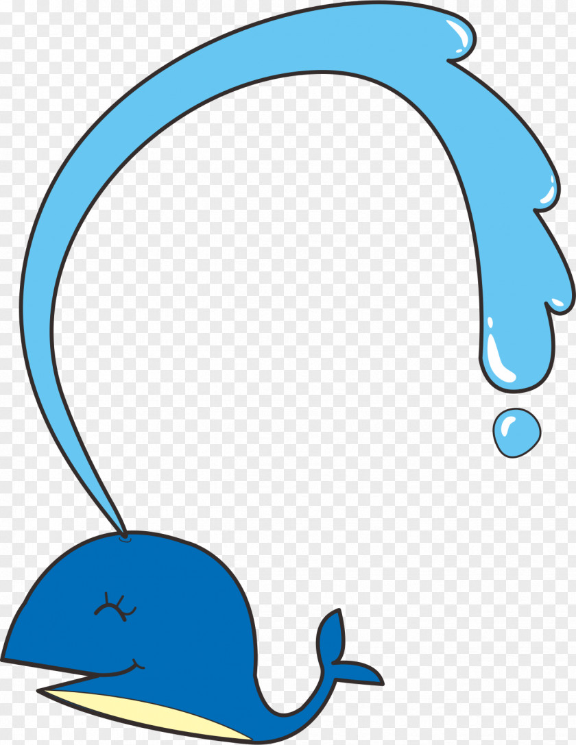Hand-painted Whale Border Computer File PNG