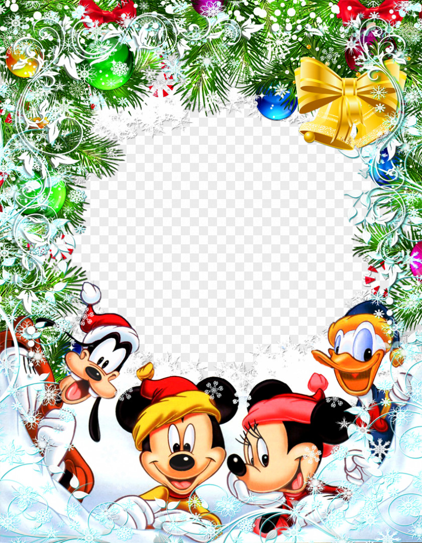Star Friends Cliparts Mickey Mouse Minnie Christmas Picture Frame Clip Art PNG