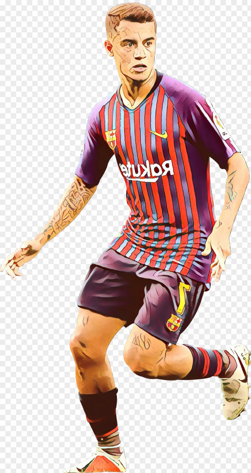 Magenta Sleeve Football Player PNG