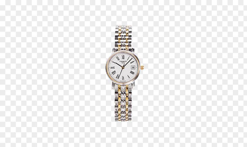Tag Heuer Watch Silver Strap Tissot Quartz Clock PNG