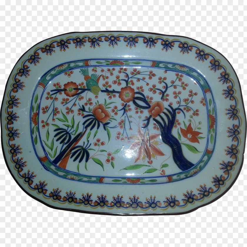 Antique Meat Platters Ceramic Oval M Blue And White Pottery Joseon Porcelain PNG
