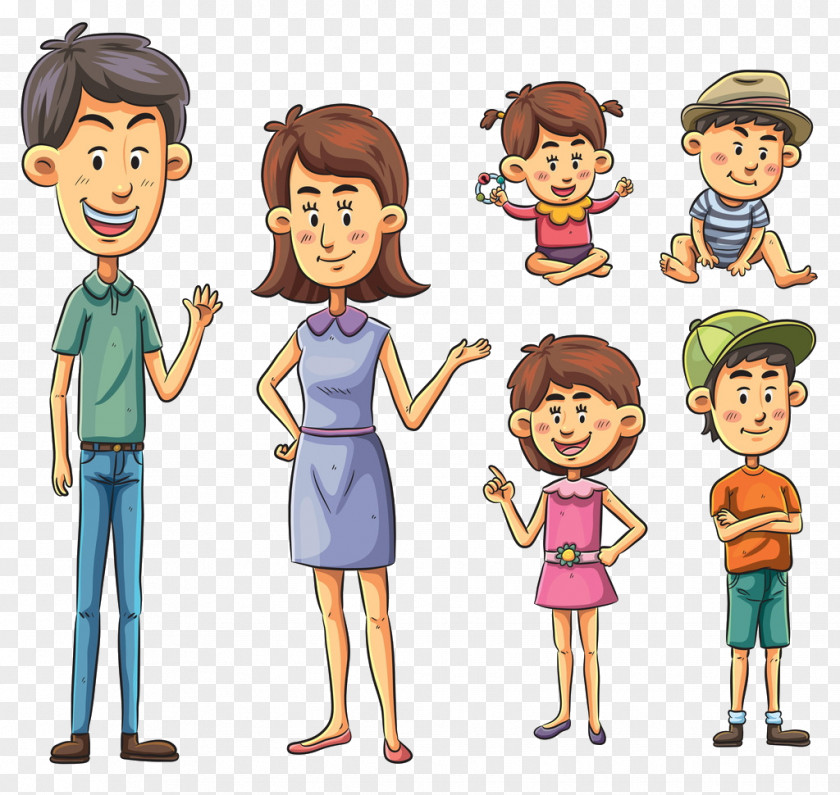 Family Cartoon Drawing Illustration PNG