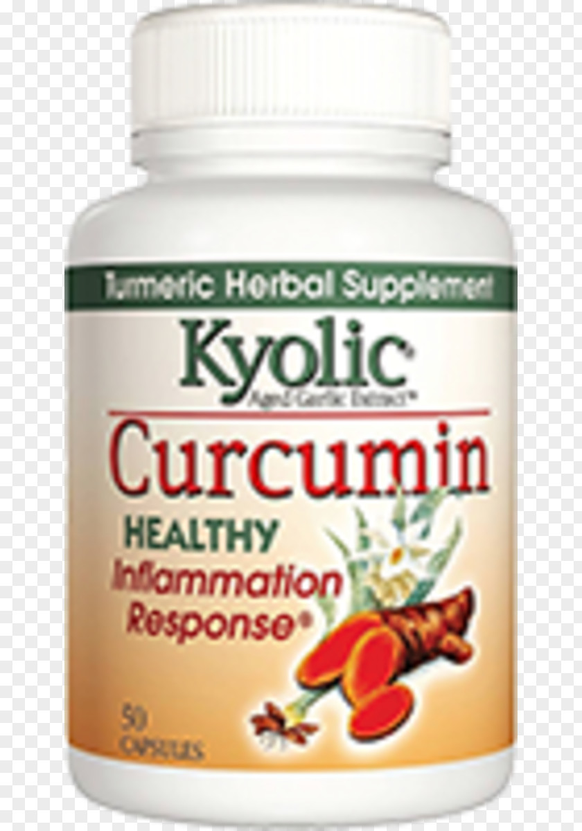 Fiber Cholesterol Dietary Supplement Wakunaga Kyolic Aged Garlic Extract Curcumin Formula 111, 50 Caps Healthy Inflammation Response PNG