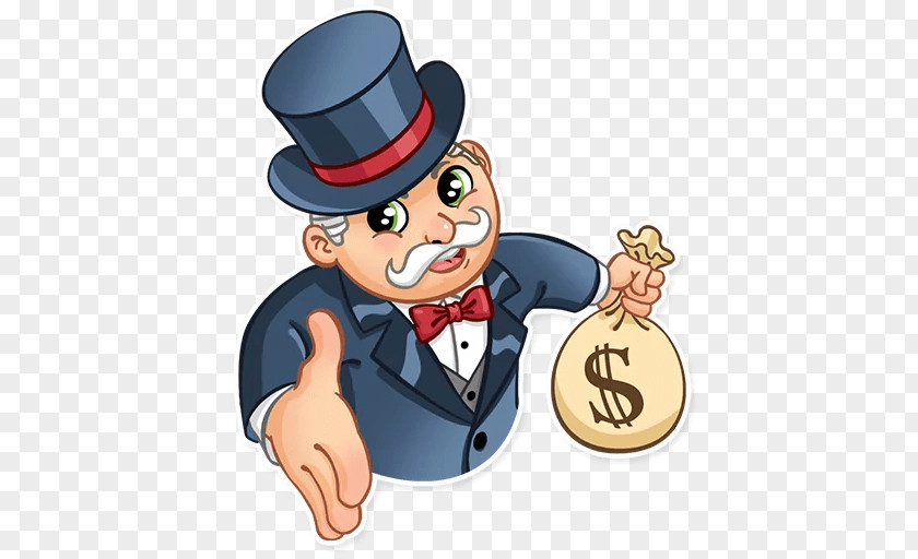 Sticker Telegram Monopoly Money PNG Money, rich uncle pennybags clipart PNG