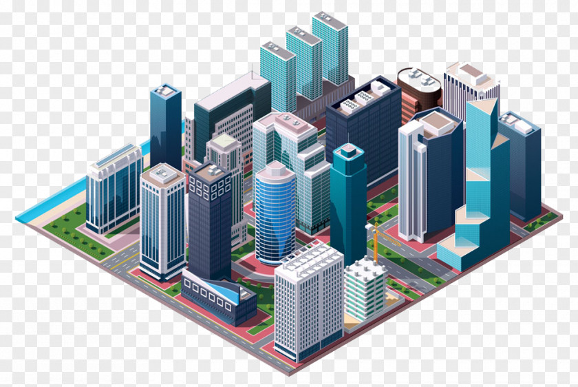 Business Center Building Housing Construction Isometric Projection Royalty-free Illustration PNG