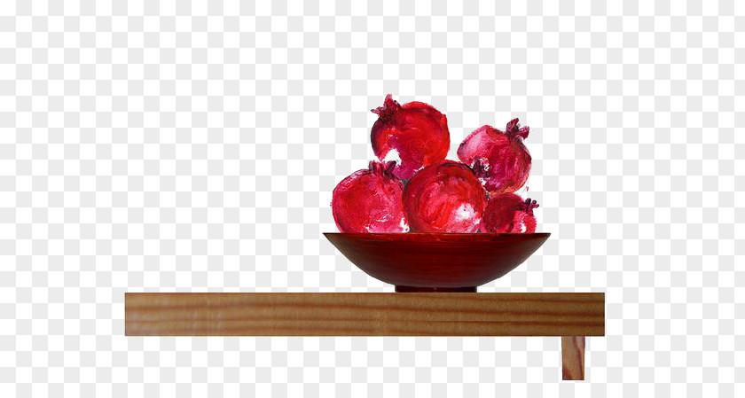 Pomegranate Fruit Painting Bowl Food PNG