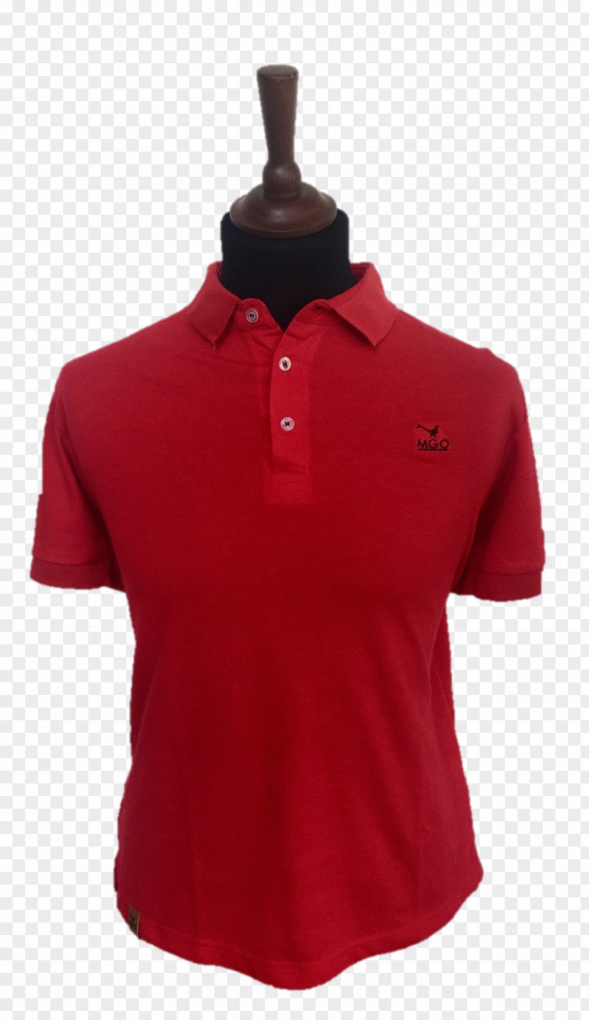 Red Spotted Clothing Polo Shirt Tennis Sleeve Neck PNG