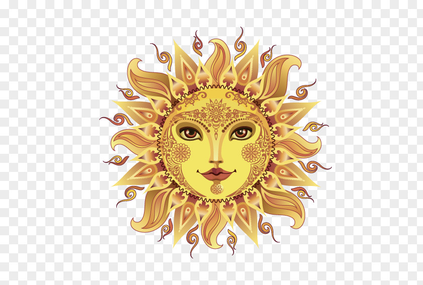 Sun Goddess Art Drawing Wall Decal PNG