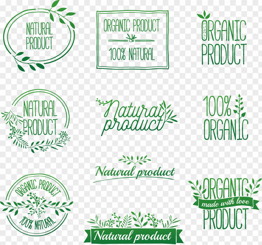 Vector Ribbon Organic Food Logo Label PNG
