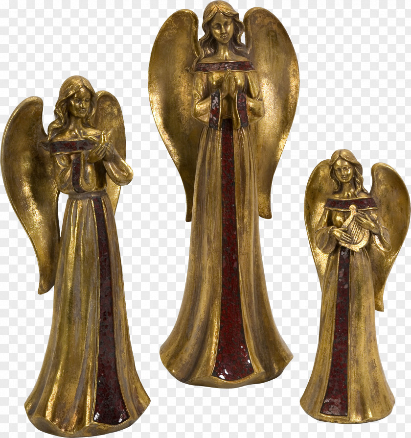 Angel Bronze Sculpture Figurine Doll PNG