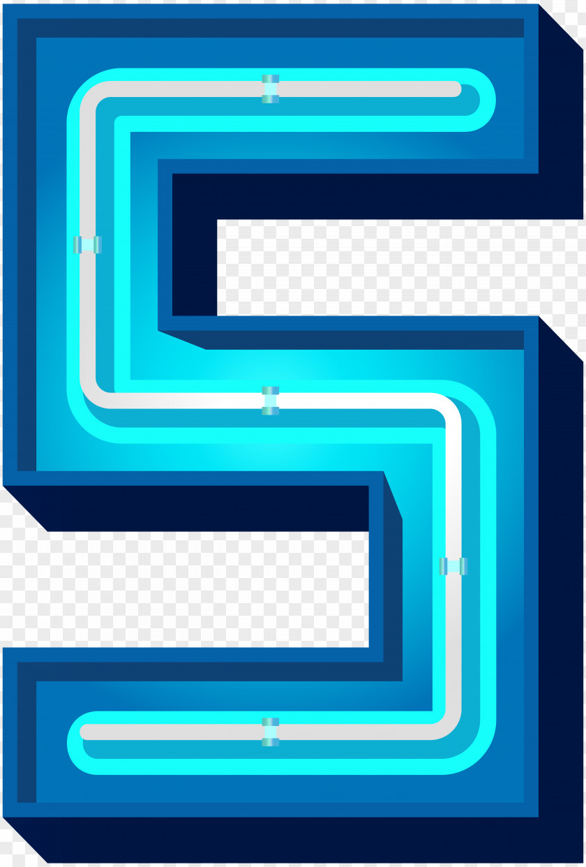 Number Five Blue Neon Clip Art Image High Rated Gabru PNG