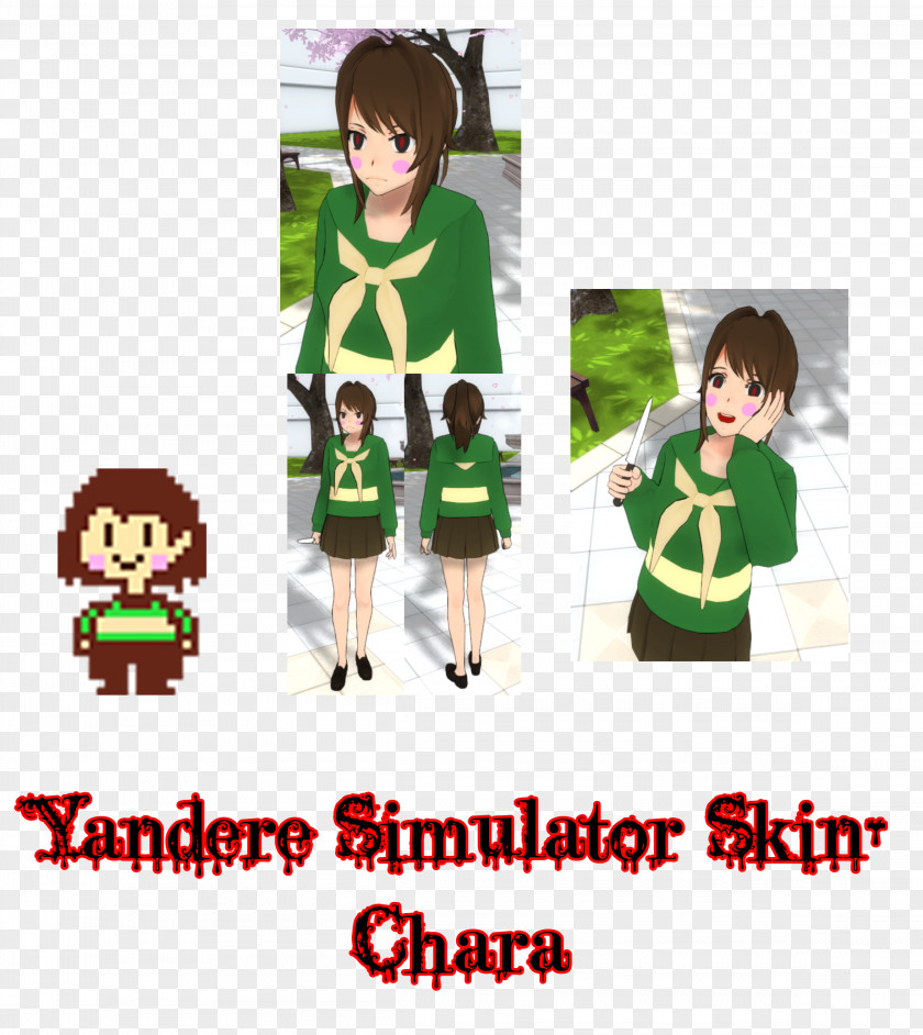 Yandere Simulator Undertale Minecraft Skin PNG