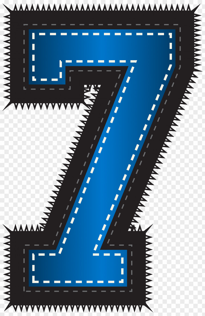 Blue Sport Style Number Seven Clip Art Image Graphics PNG