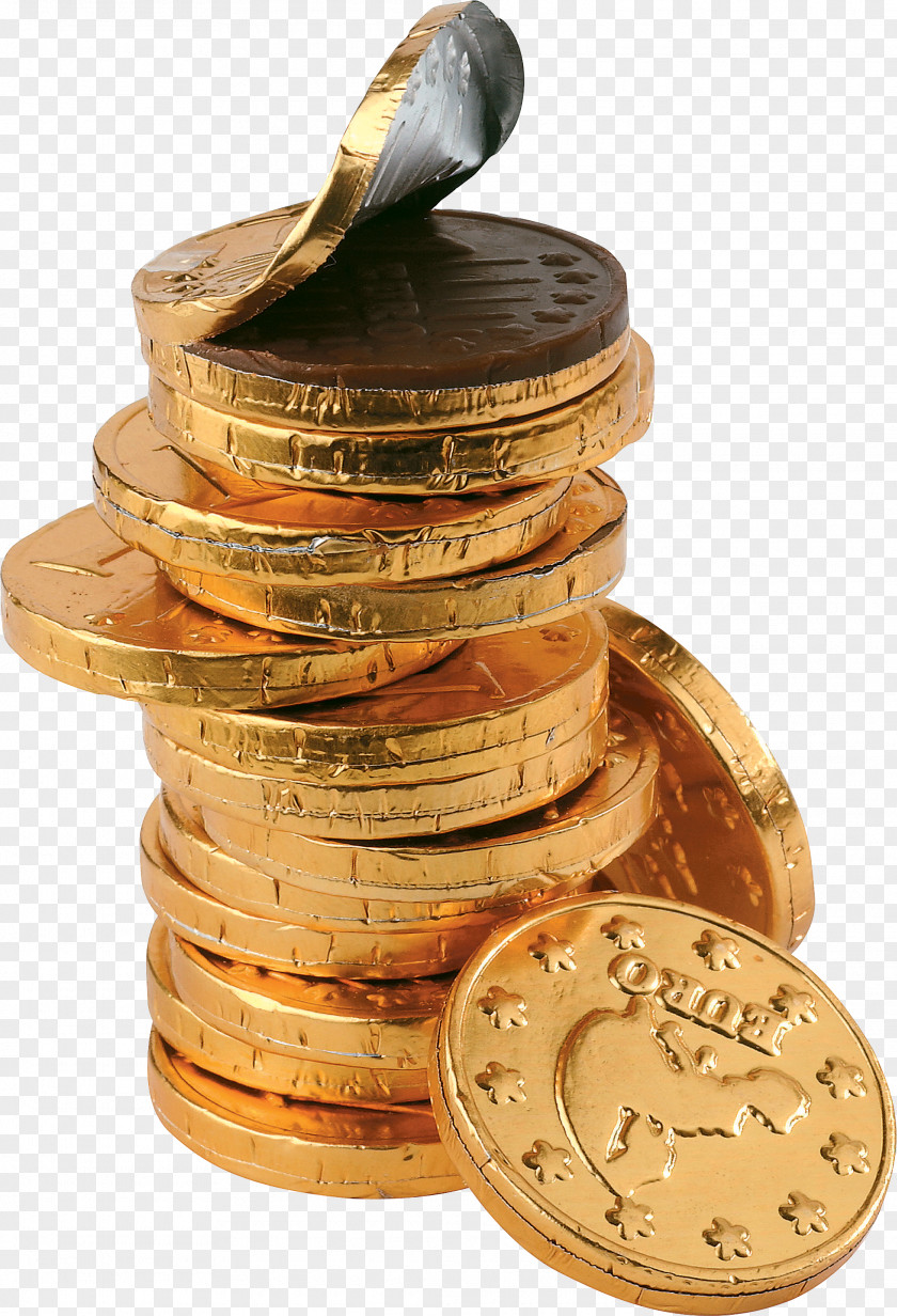 Chocolate Gold Coins Coin Dessert PNG