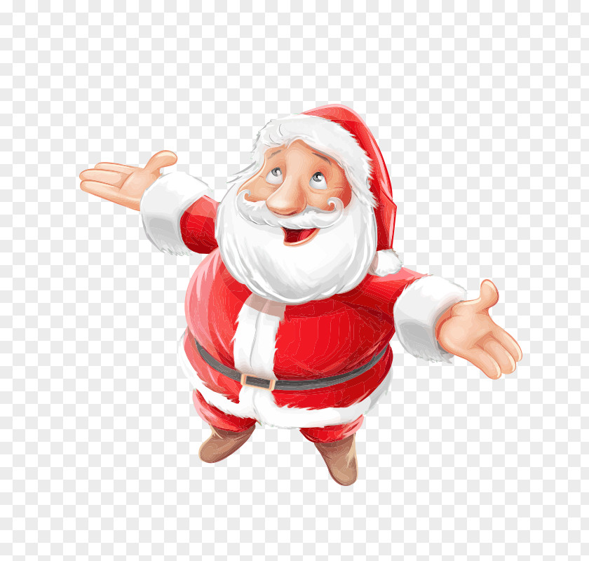 Expand The Hands Of Santa Claus Christmas Banner Illustration PNG
