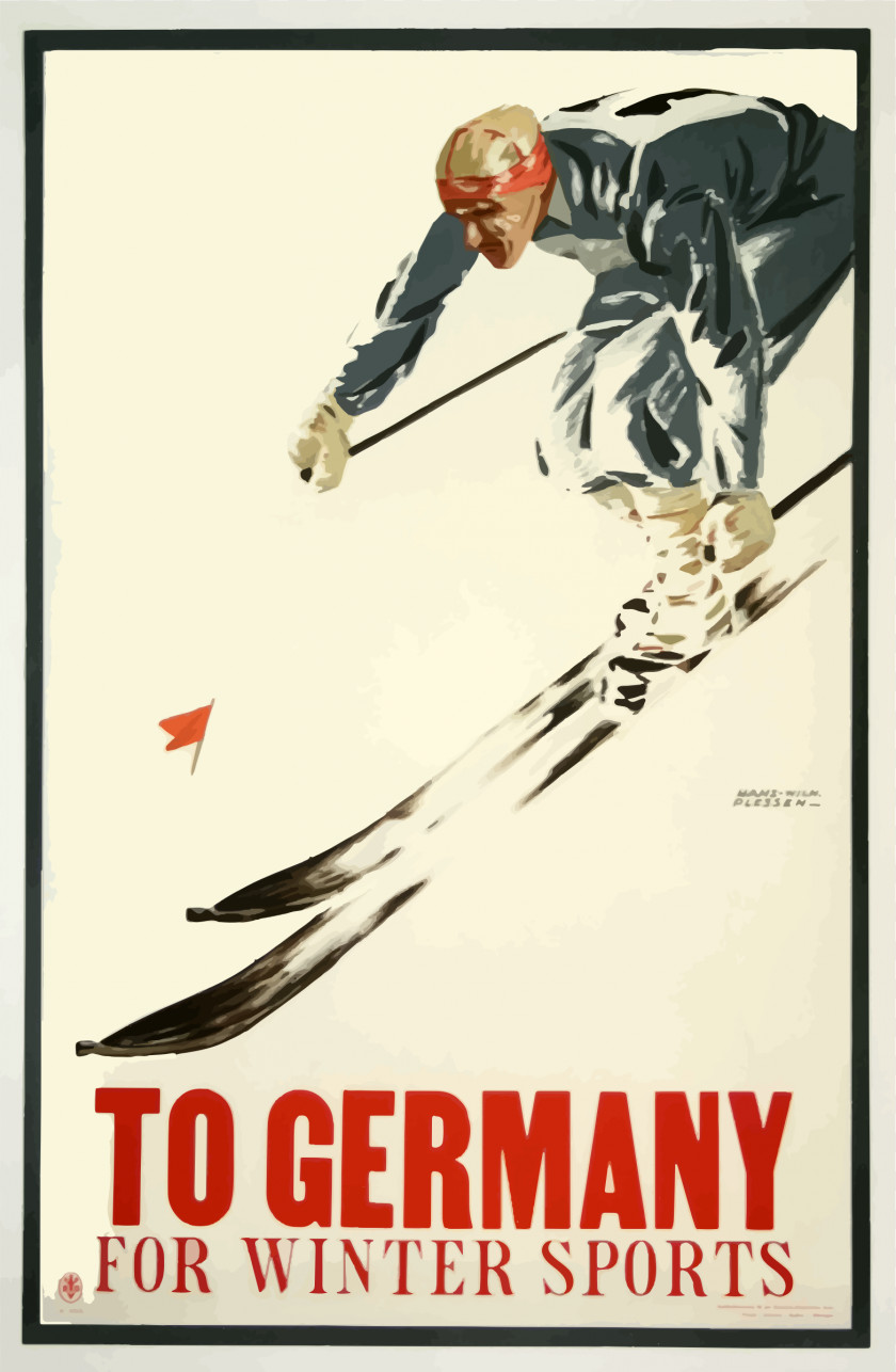 Poster Germany Artist Skiing PNG