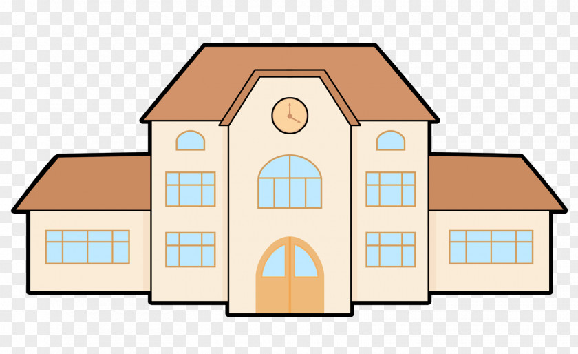 Cottage Estate School Building Cartoon PNG
