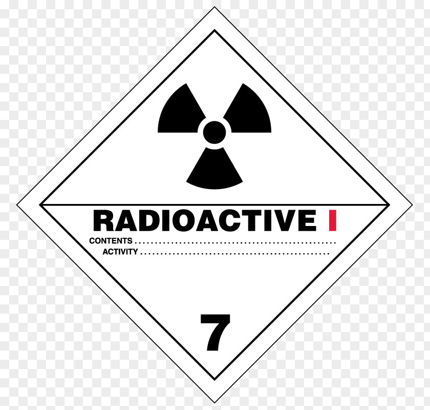 Dangerous Goods HAZMAT Class 7 Radioactive Substances Label Placard Material PNG