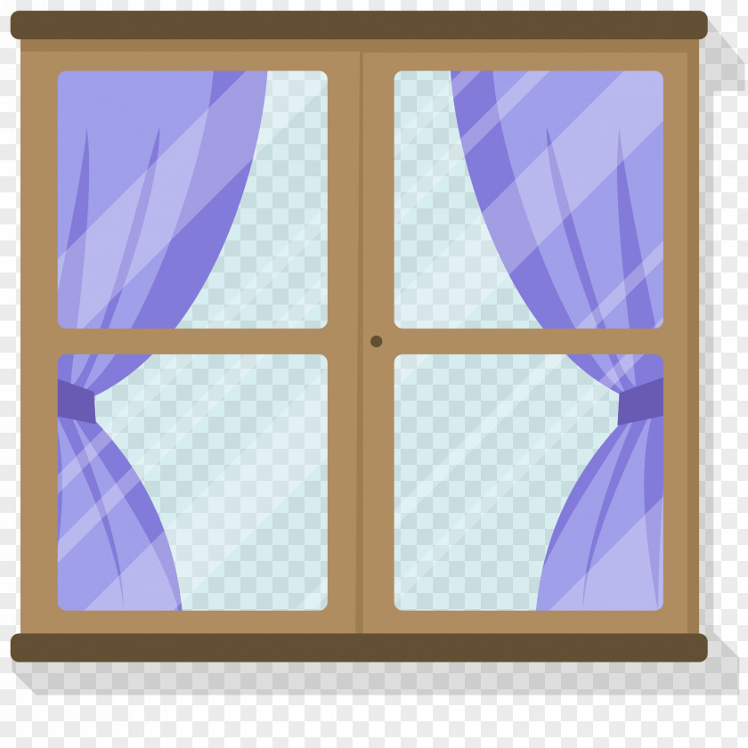 Flat Window Curtain Design PNG