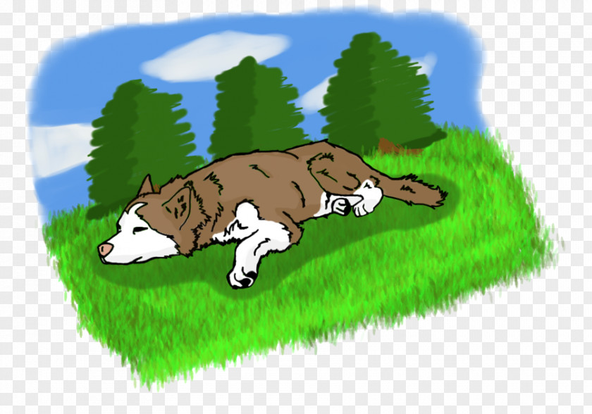 Husky Drawing Dairy Cattle Pasture Grasses PNG