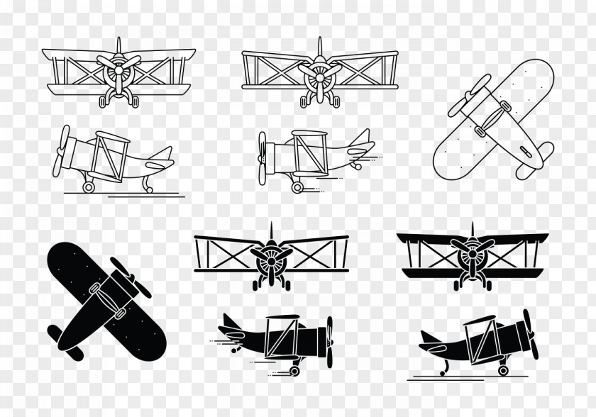 Vector Aircraft Airplane Biplane Fixed-wing PNG