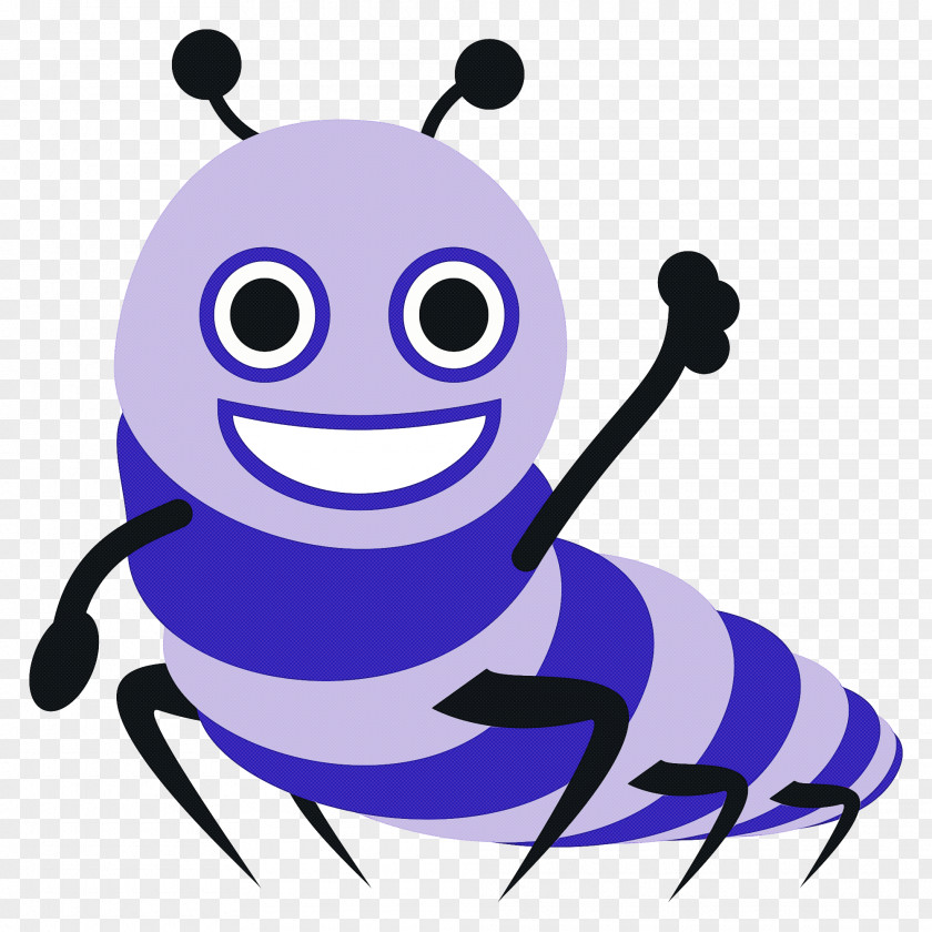 Cartoon Violet Insect Smile Animation PNG