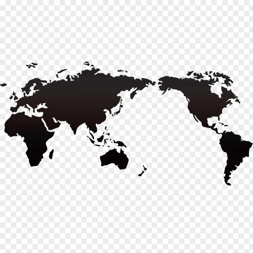 Map Silhouette World Miller Cylindrical Projection Globe PNG