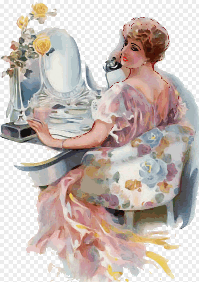 Woman Flower Vintage Clothing Clip Art PNG