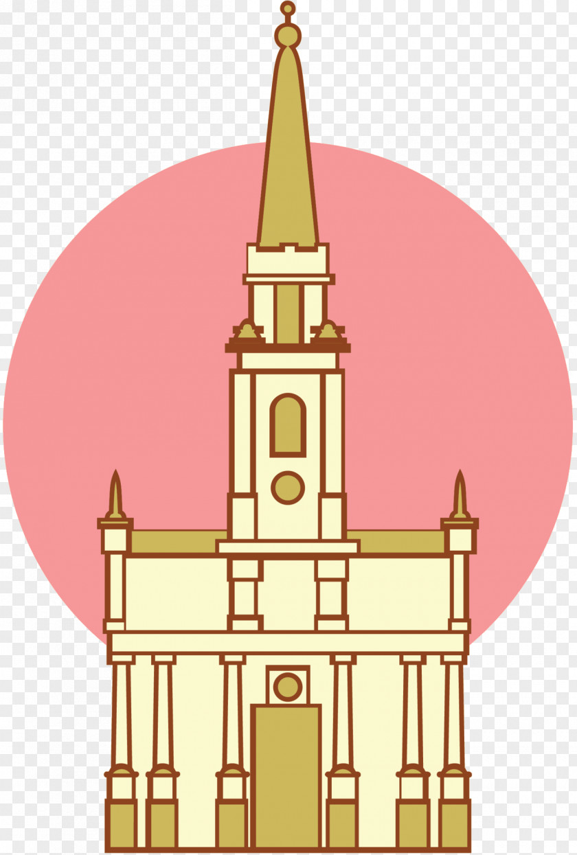 Clip Art Illustration Place Of Worship Facade Pink M PNG
