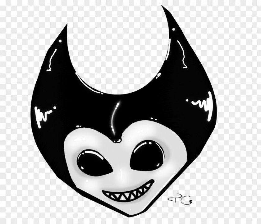How To Draw Bendy's Face Headgear Character Black M Font PNG