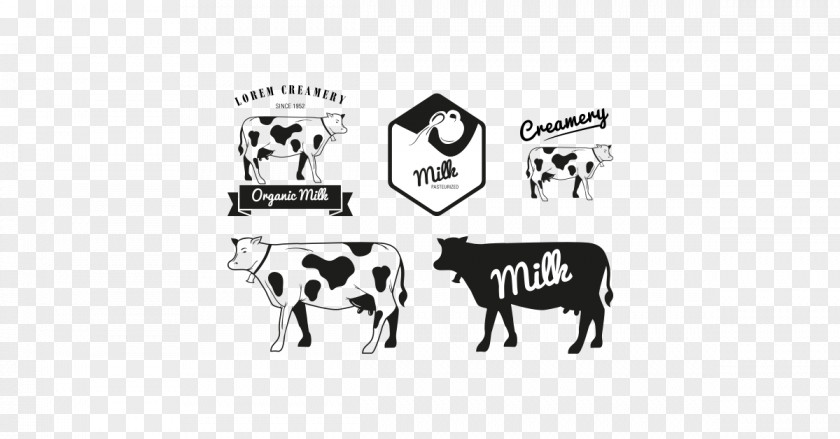 Milk Cow Holstein Friesian Cattle Dairy Logo PNG