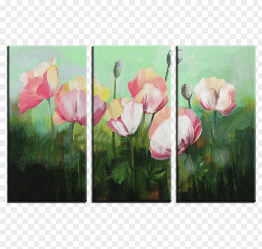 Painting Polyptych Triptych Flower Acrylic Paint PNG