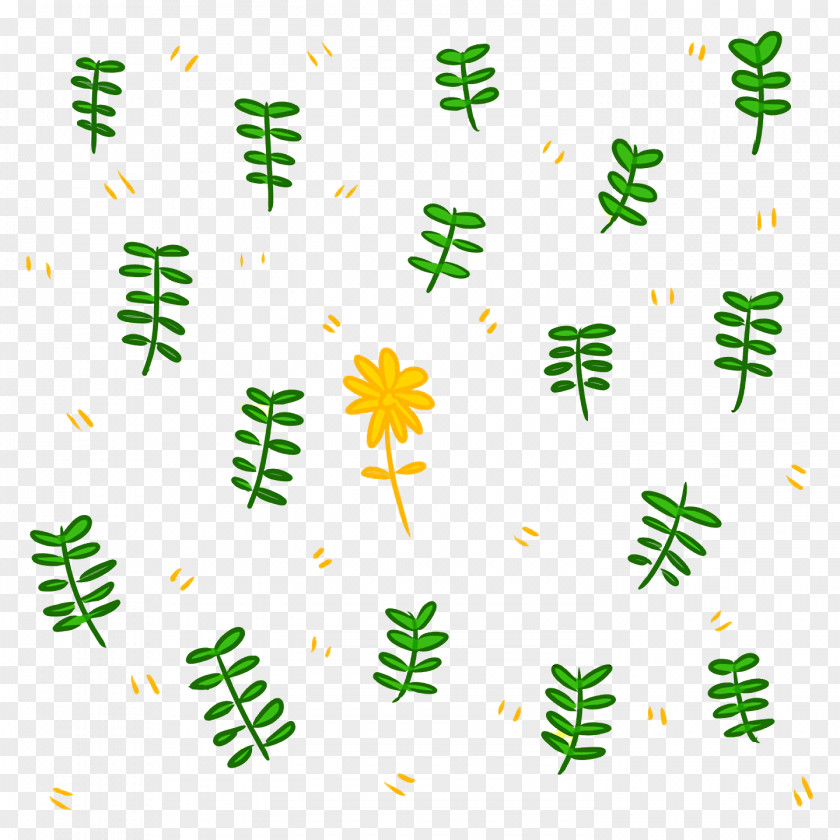 Leaf Green Line Point Pattern PNG