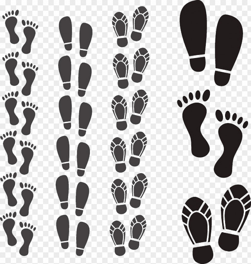 Black Footprints Vector Pattern Material Footprint Shoe Royalty-free Illustration PNG