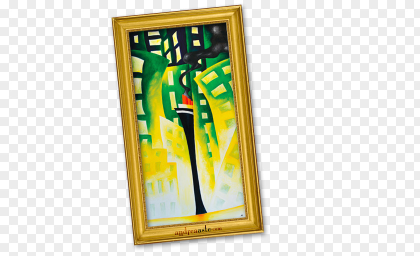 Reaching Newyork Picture Frame Modern Art Yellow PNG