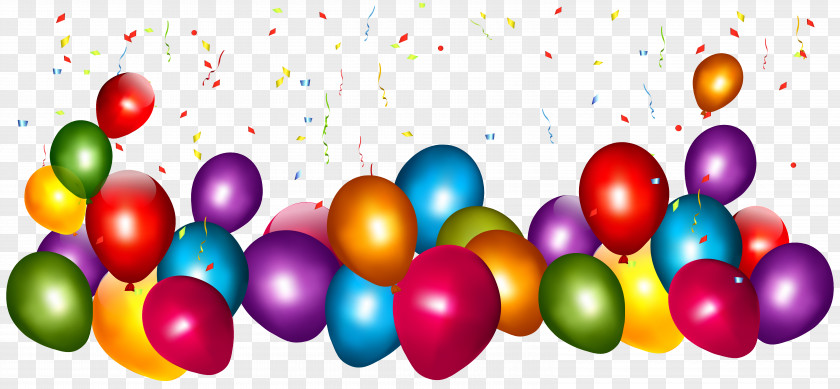 Birthday Balloon Confetti Party Clip Art PNG