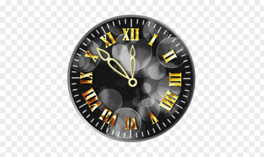 Black Alarm Clock New Year PNG