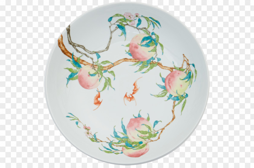 Plum Blossom Pattern Porcelain Plate Mottahedeh & Company Bowl Antique PNG